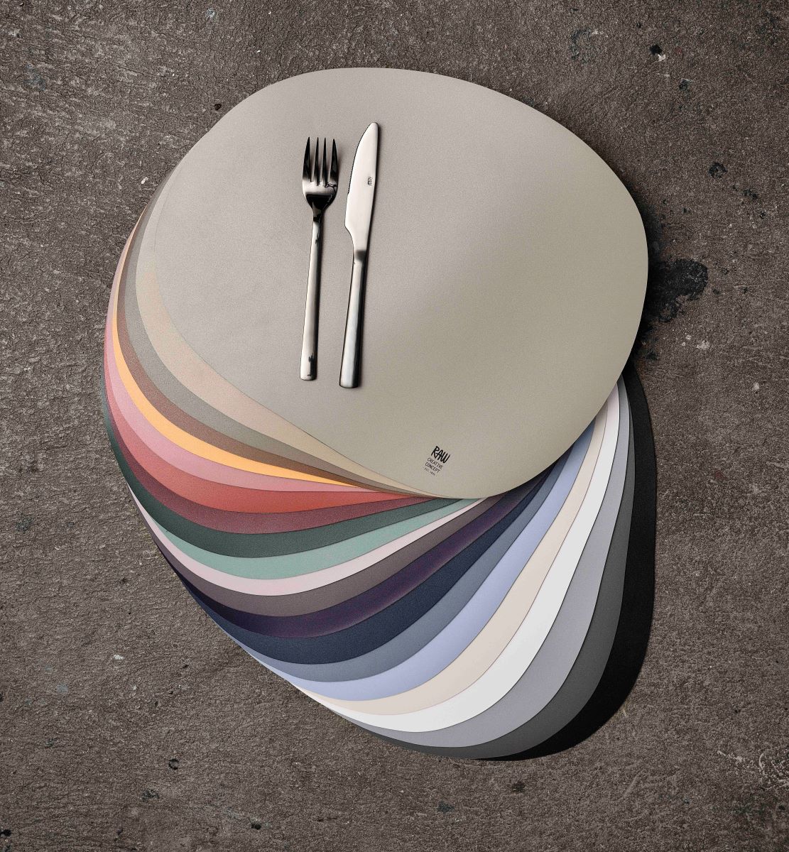 Raw Organic Dækkeserviet sky blue