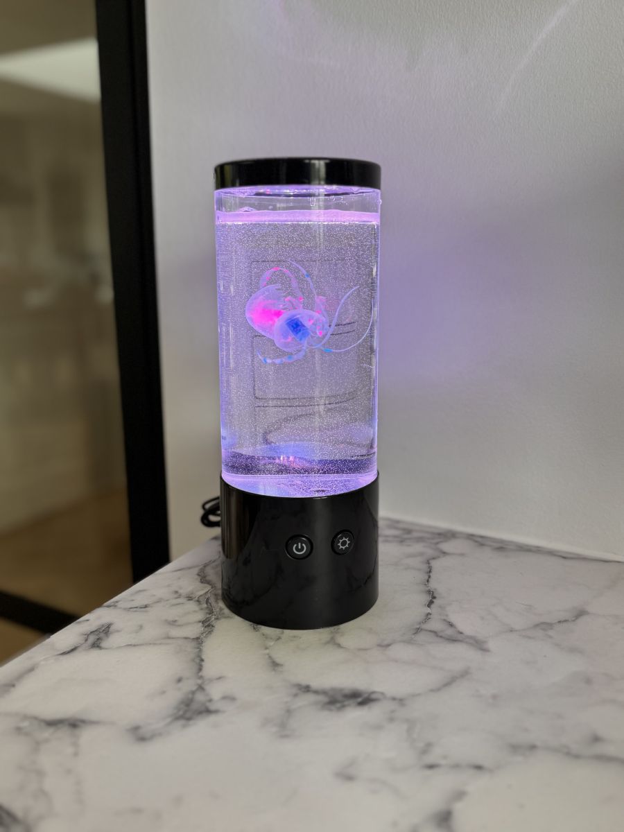Jelly fish lampe 9x23 cm til batteri eller med USB