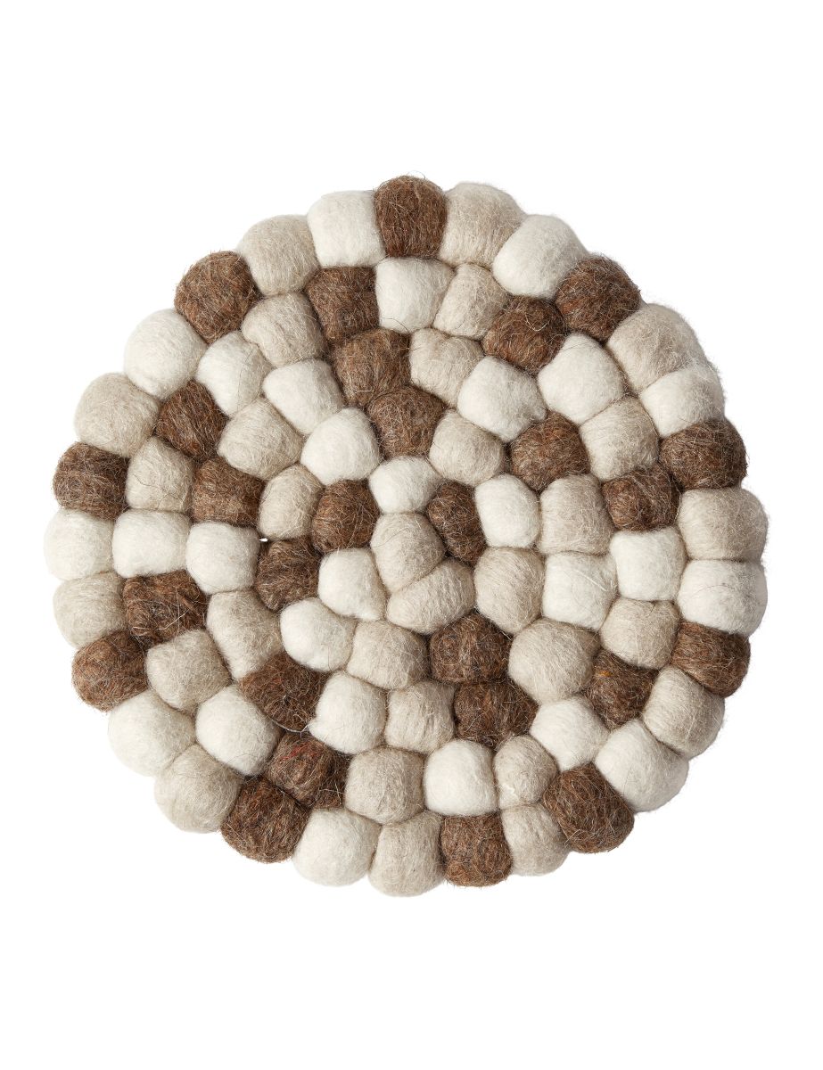 Bordskåner uld Ø 20 cm. natur/brun