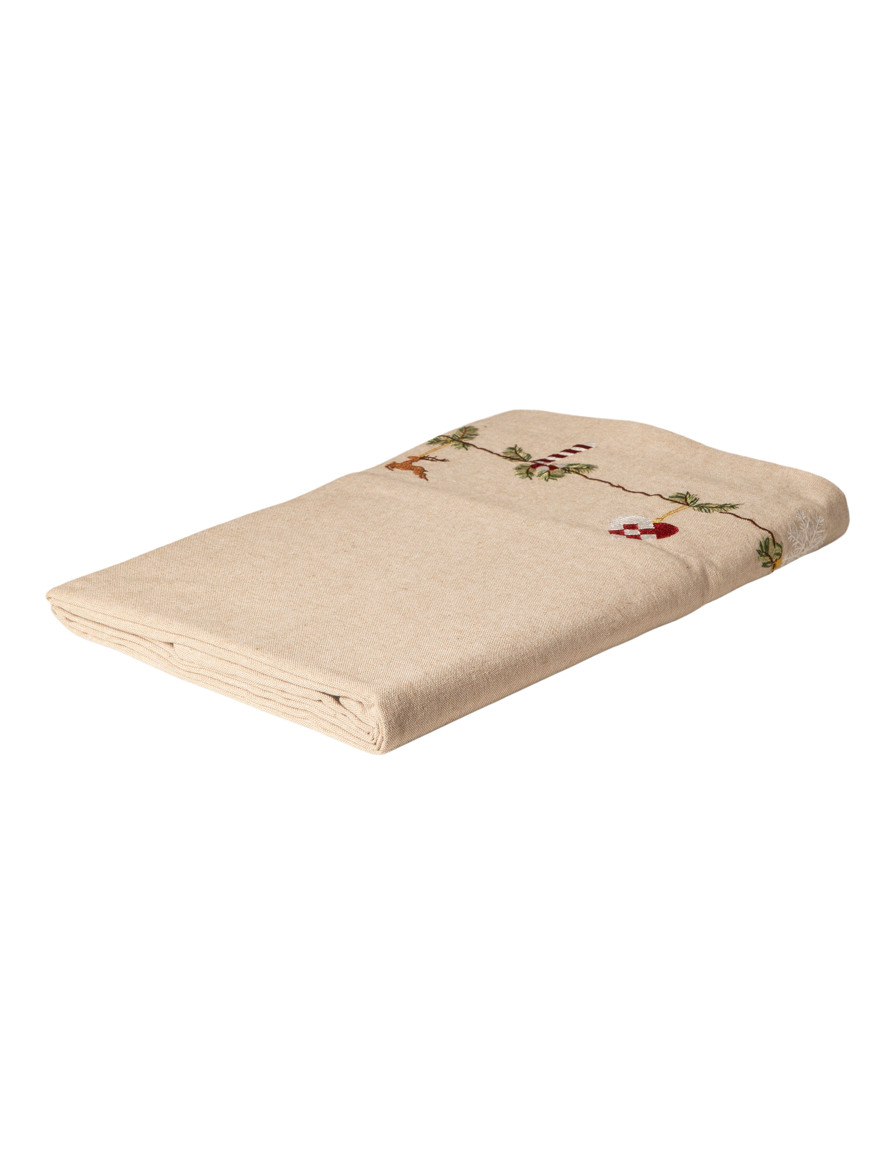 Juledug broderet 140x360 cm. Recyl. Bomuld