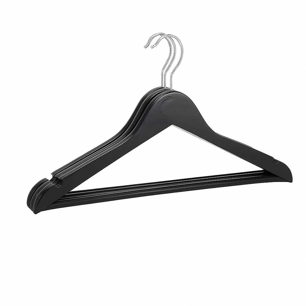 Træbøjler pakke med 3 stk sort