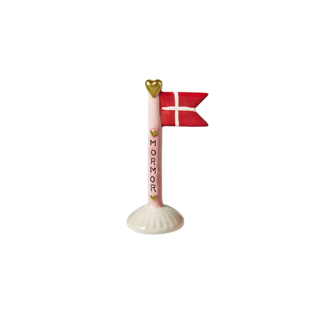Keramik flag Mormor lyserød/creme