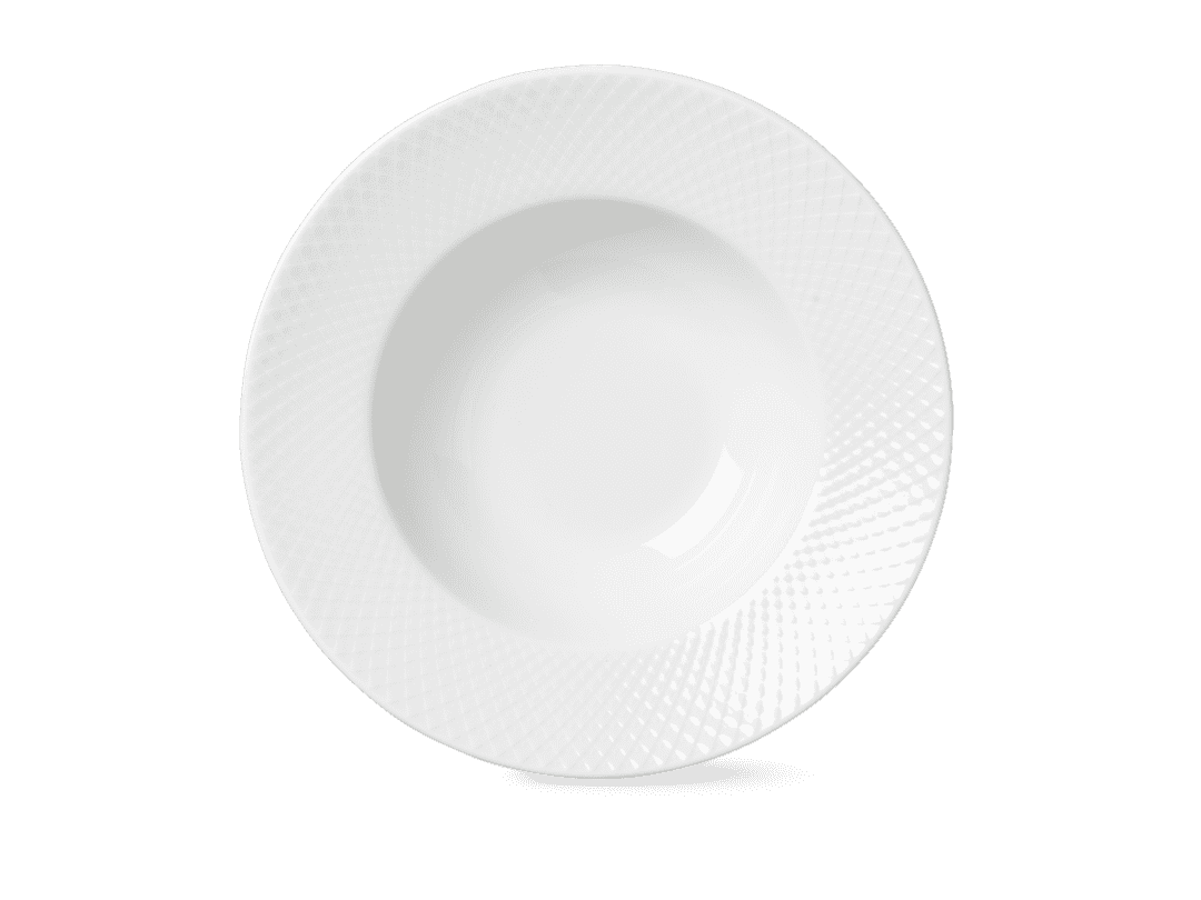 Rhombe Dyb tallerken Ø24,5 cm hvid porcelæn