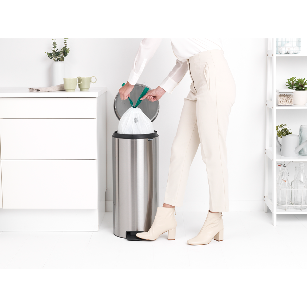 NewIcon Pedalspand 30 L mat stål