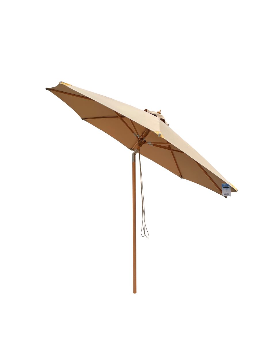 Milano parasol i bøg Ø 3 m. med tilt - cappuccino NR 26