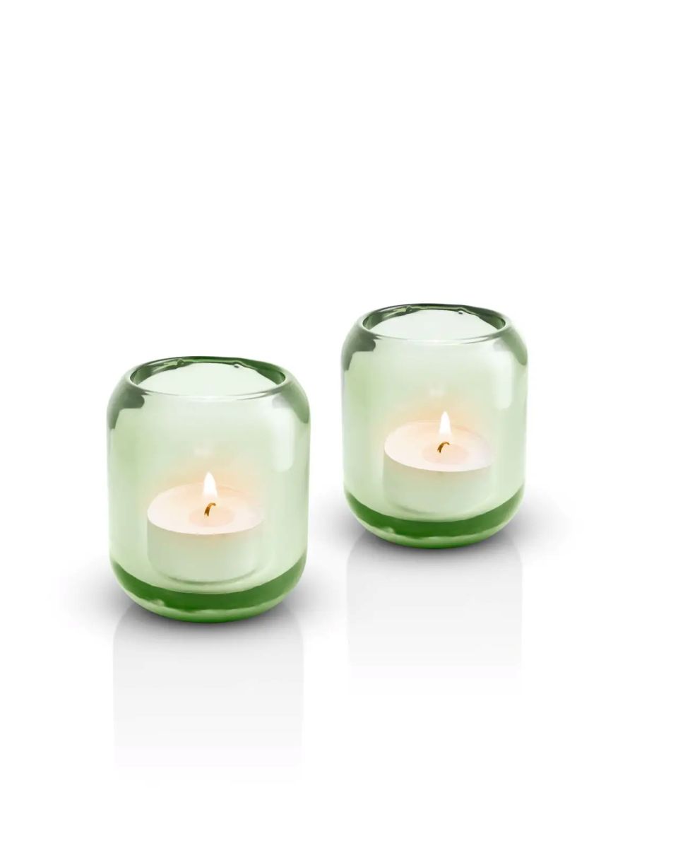 2 Acorn fyrfadsstager Jade