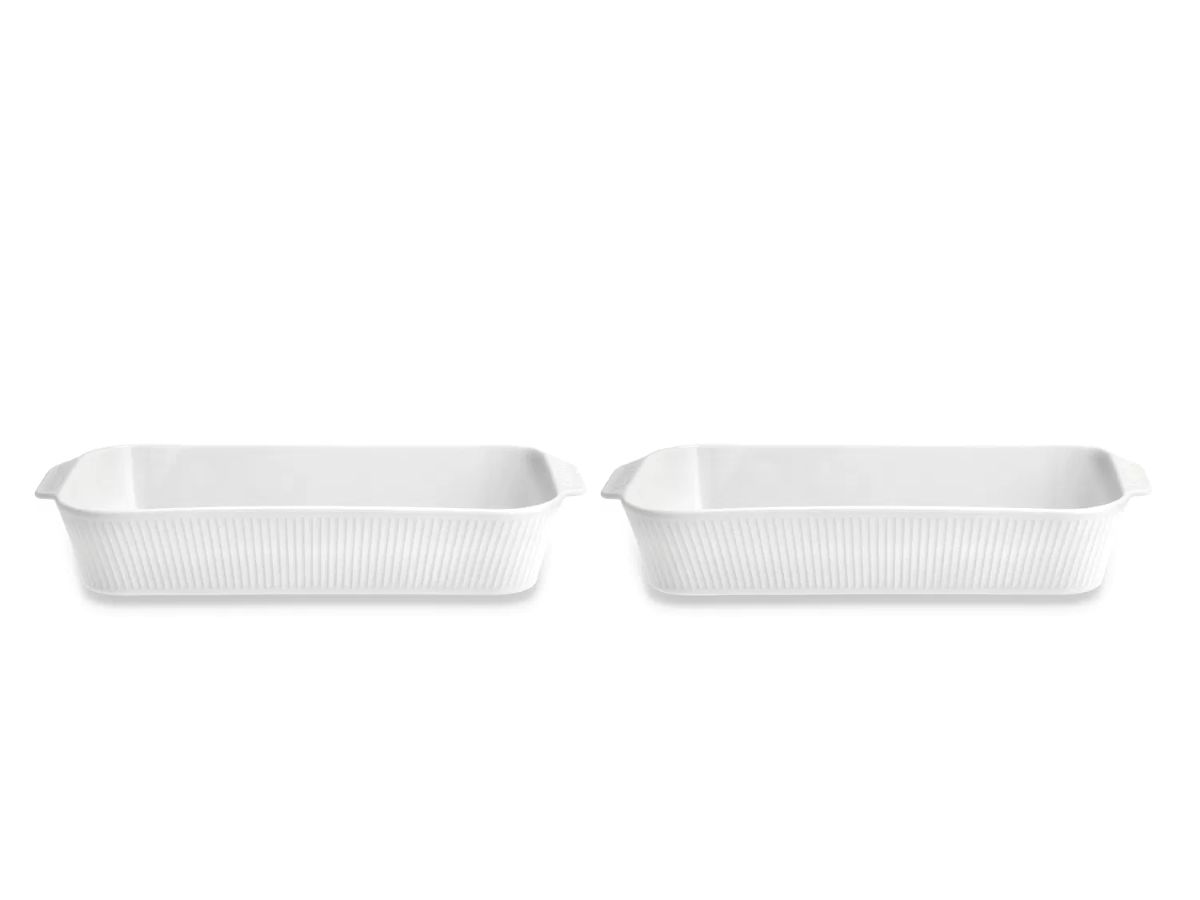 Pillivuyt Plissé fadæst dybt 35x19x6cm sæt med 2 stk. side by side