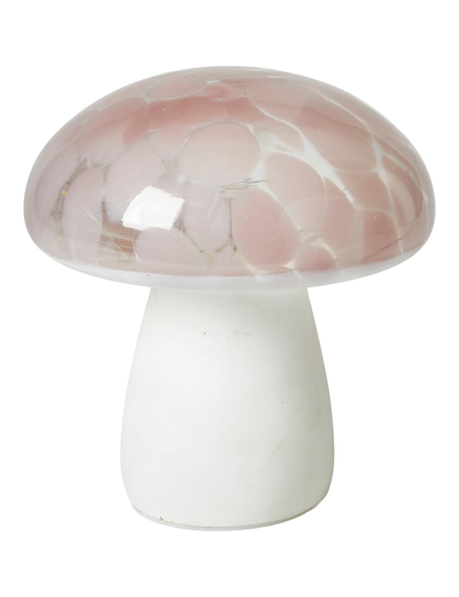 LED Paddehat glas batteri 17 cm. rosa