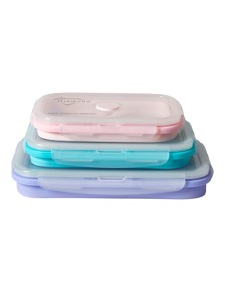 Da'core Madopbevaring foldbar 13/16,5/18 cm silikone mix farver