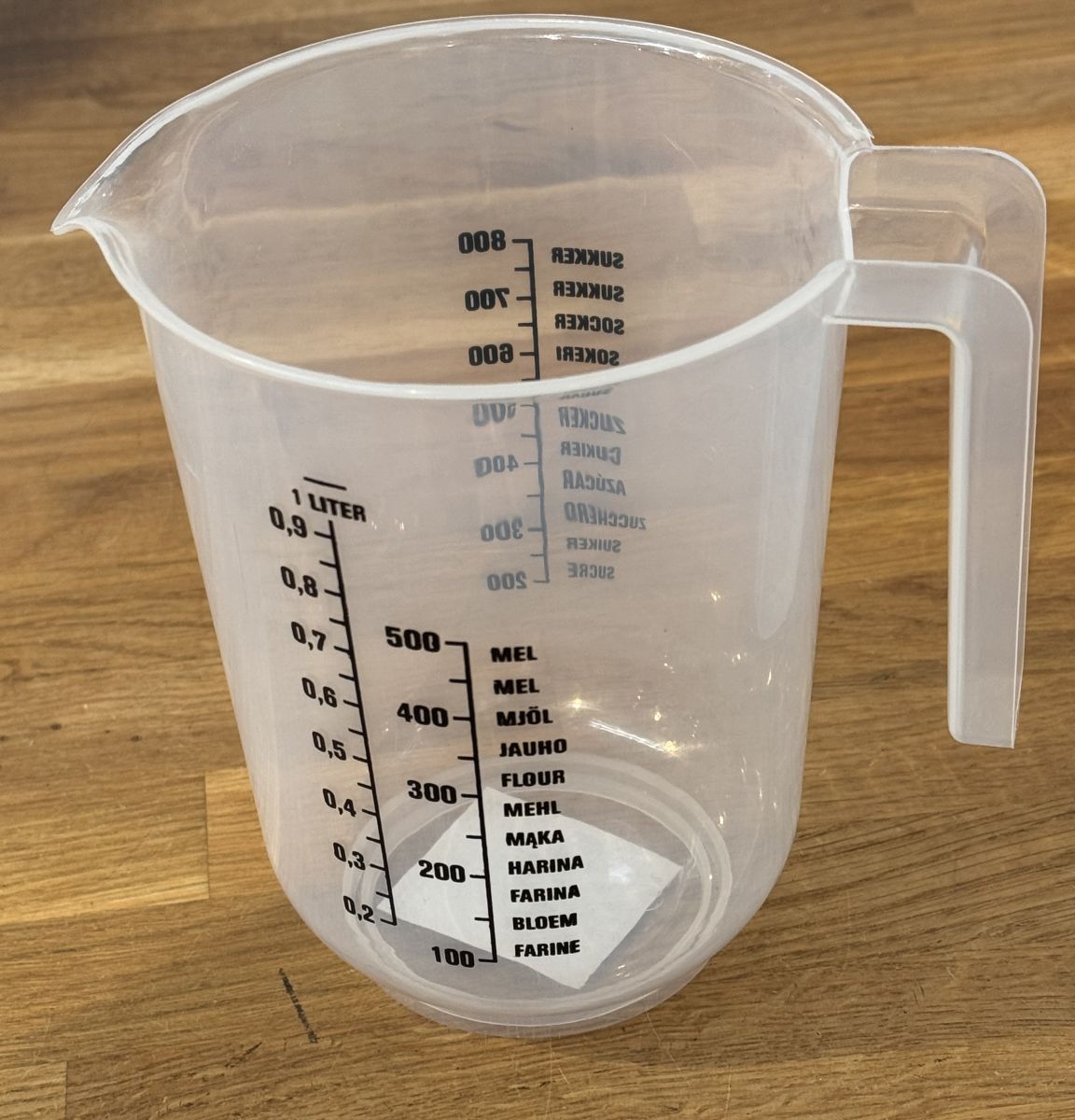 Målekande plast 1 ltr transperant