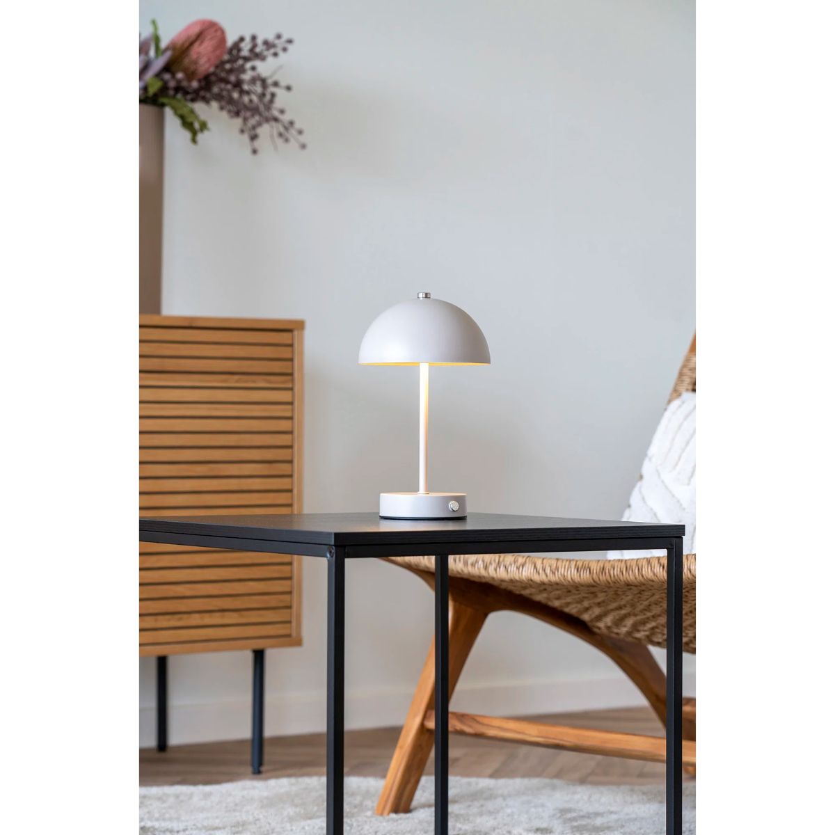 Holt Bordlampe genopladelig 25 cm stål sand