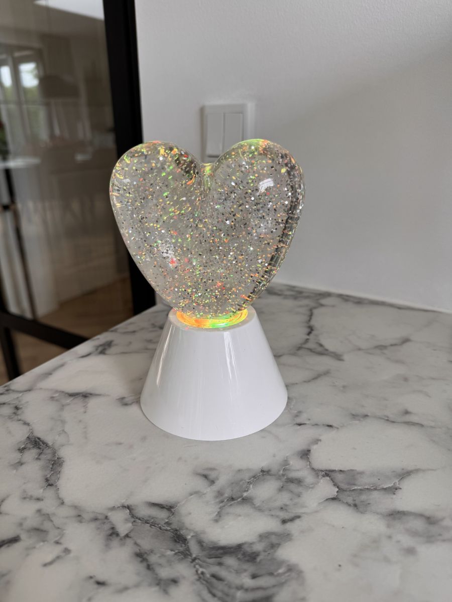 Hjerte Glitterlampe med farveskift