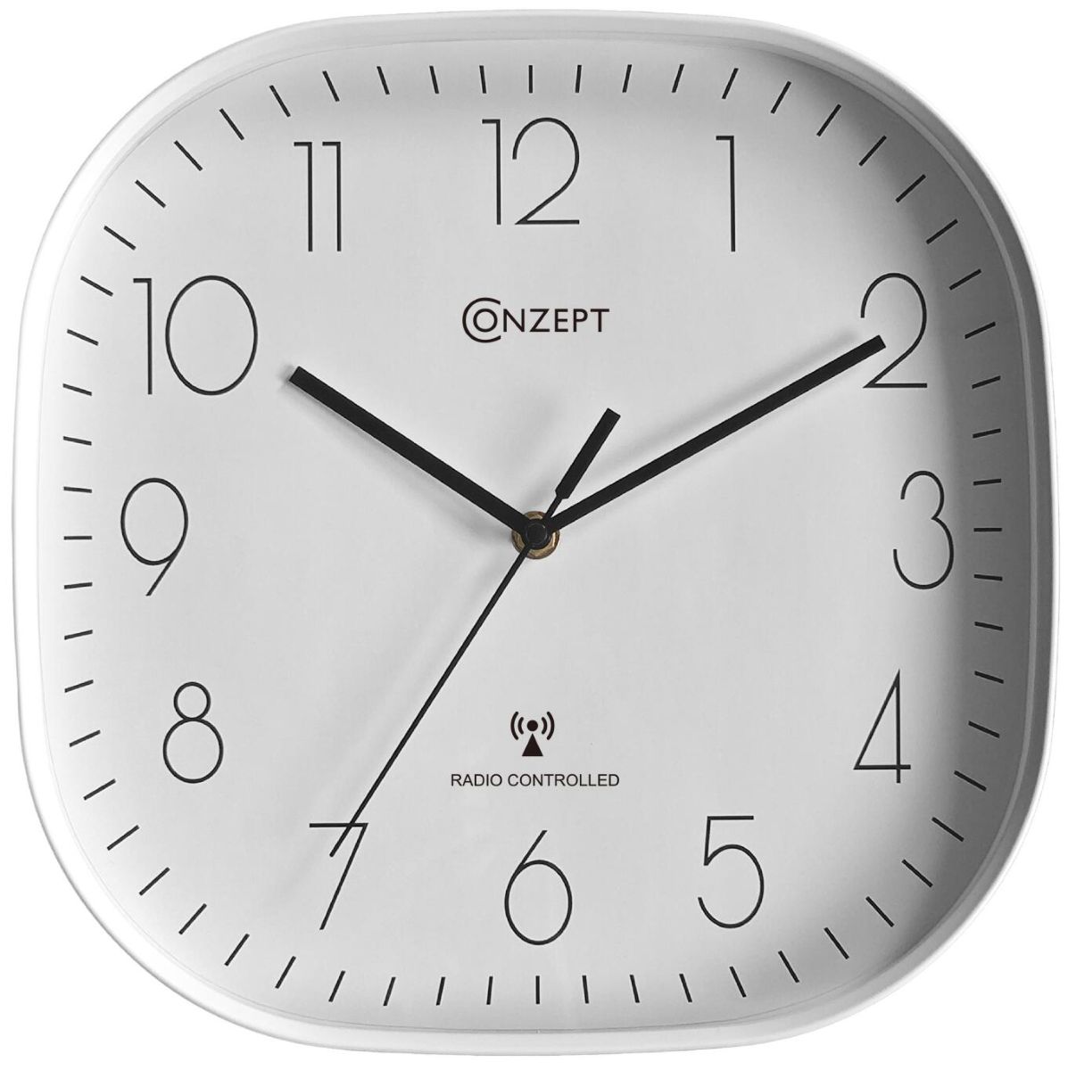 Conzept vægur Sweep radiostyret 30x30 cm hvid