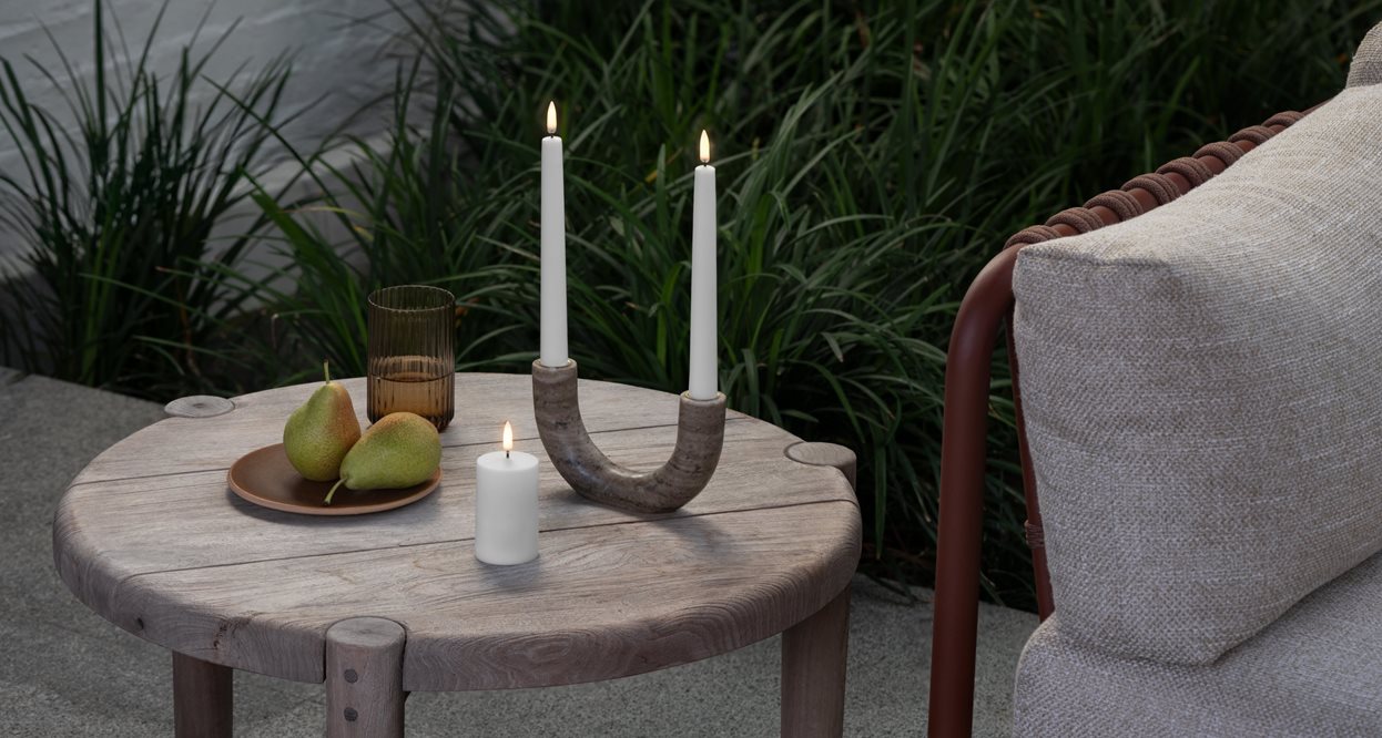 LED Bloklys til udendørs brug 5x7,8 cm. hvid