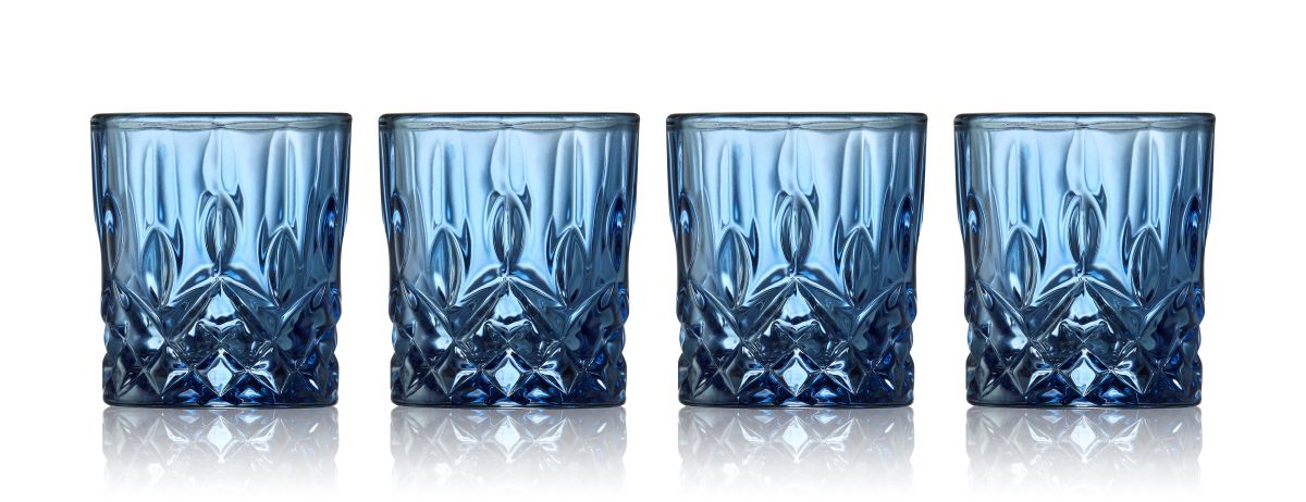 Lyngby Glas Sorrento Shotglas 4 cl 4 stk. Blå