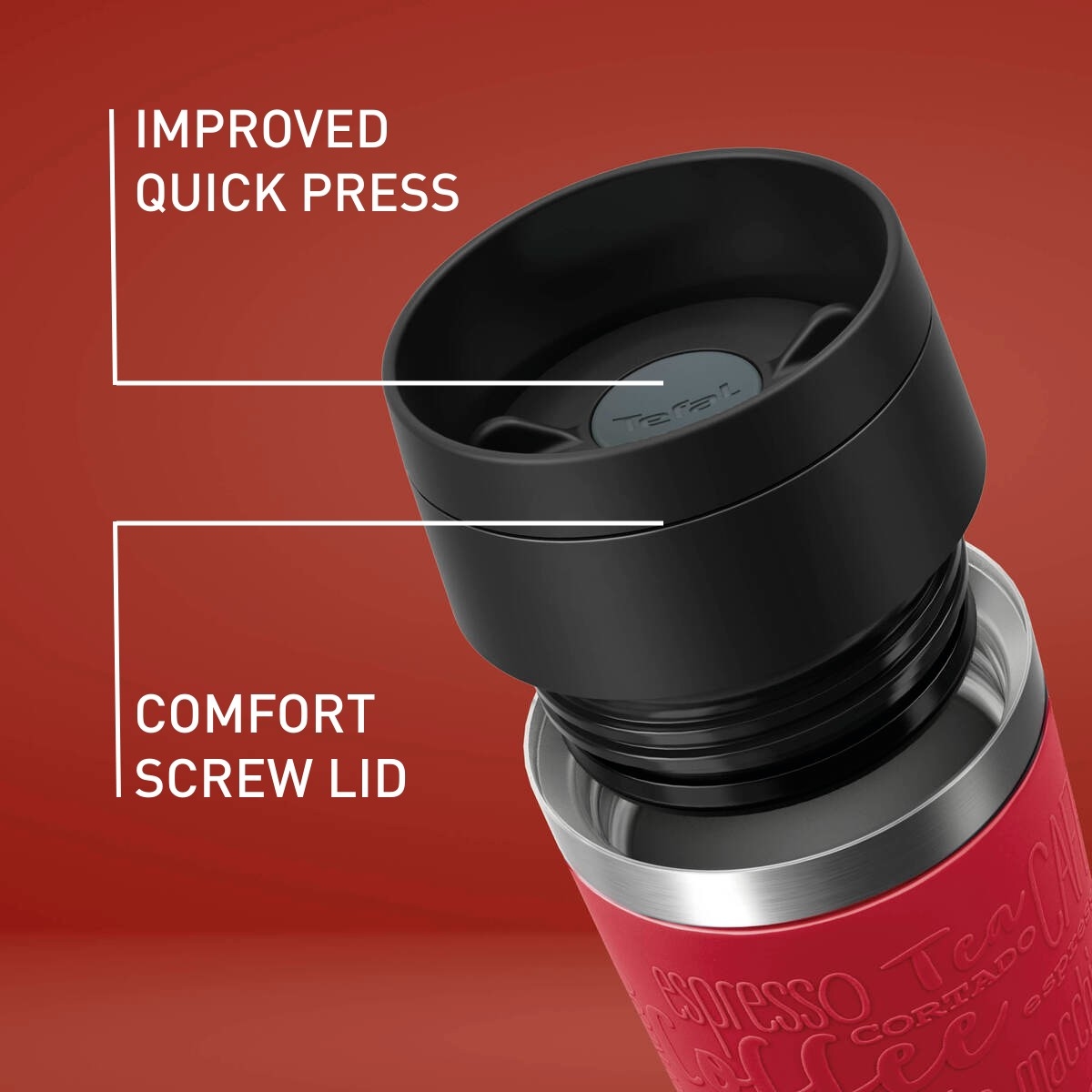 Tefal Classic Travel Mug Termokrus 0,36 L mørkerød