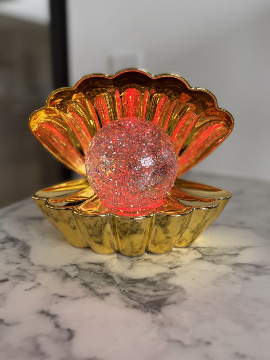 Musling Glitterlampe med farveskift
