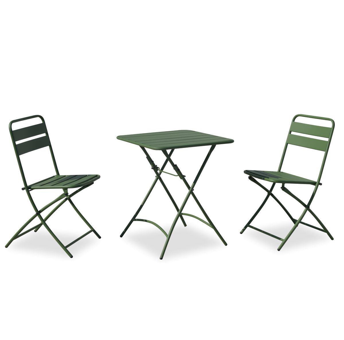 Cafesæt metal bord + 2 stole grøn