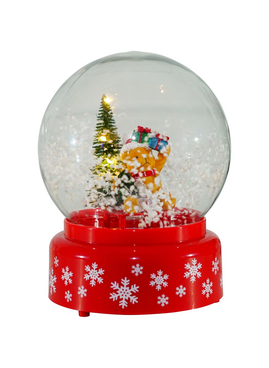 Conzept Snekugle med bamse og juletræ 13x18 cm.