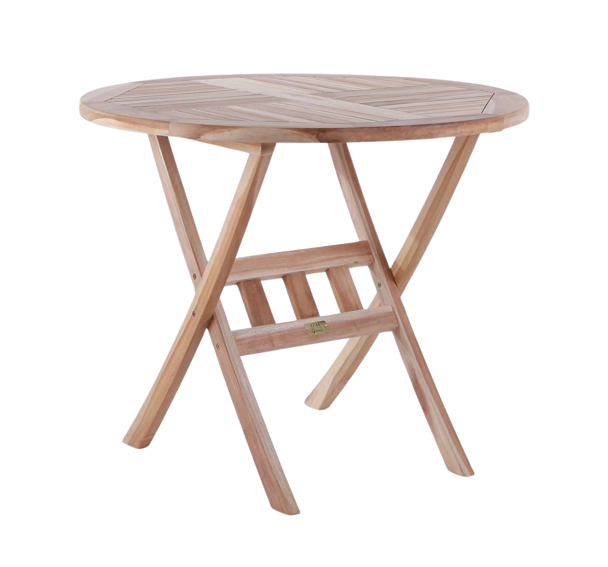Houston bord Ø90 cm + 4 Trieste stol sort i polyrattan og classic teak - Havemøbelsæt