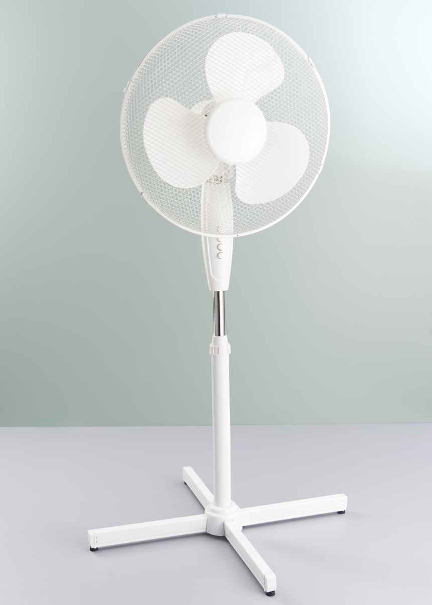 Ventilator til gulv Ø 40/H 105-130 cm. hvid