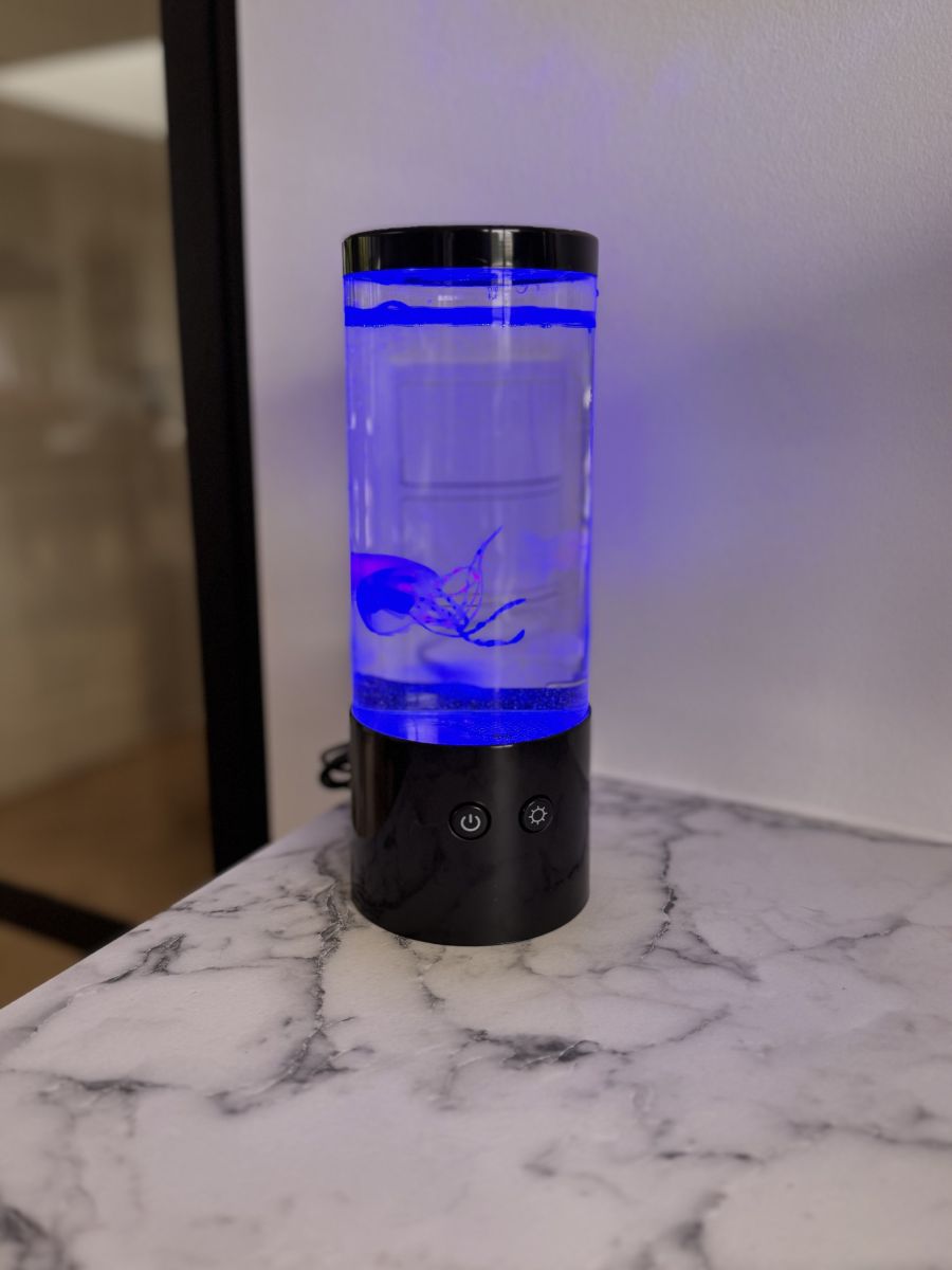 Jelly fish lampe 9x23 cm til batteri eller med USB