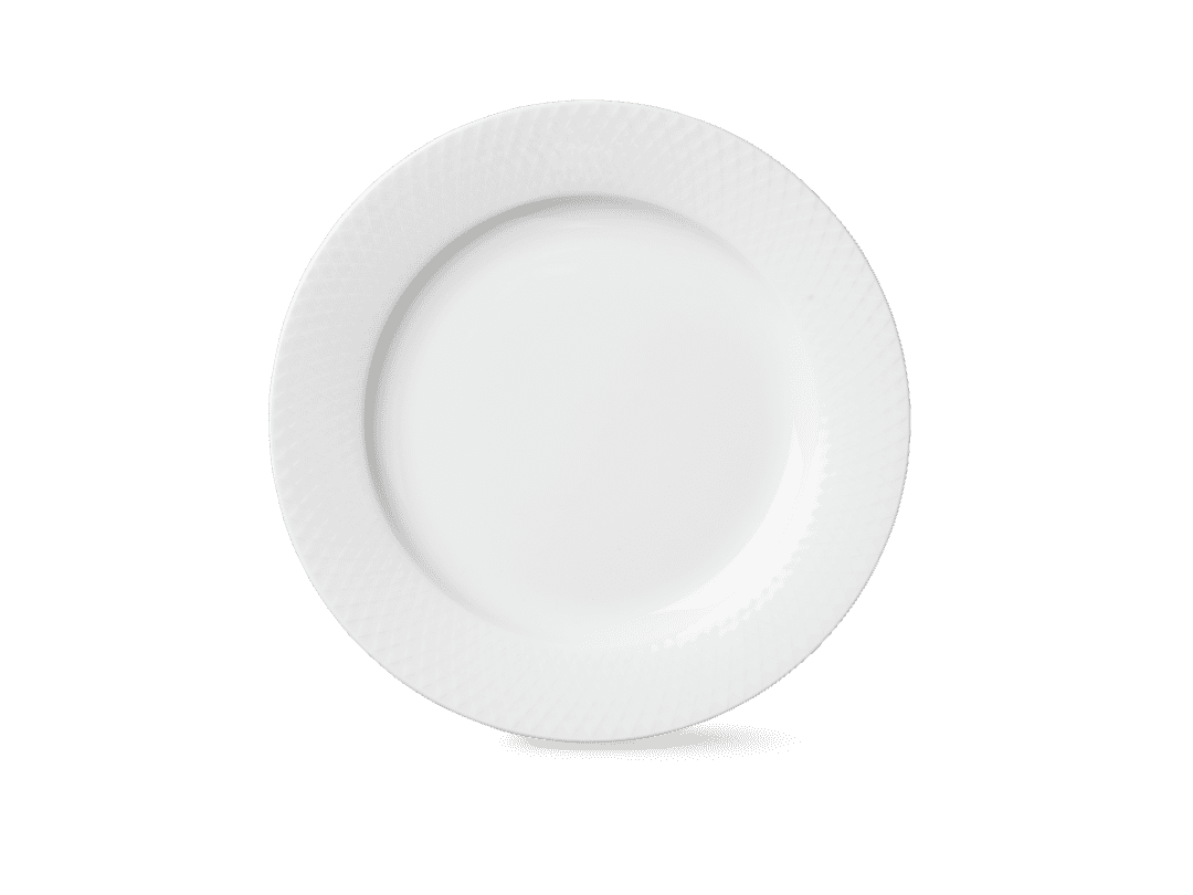 Rhombe Tallerken Ø23 cm hvid porcelæn
