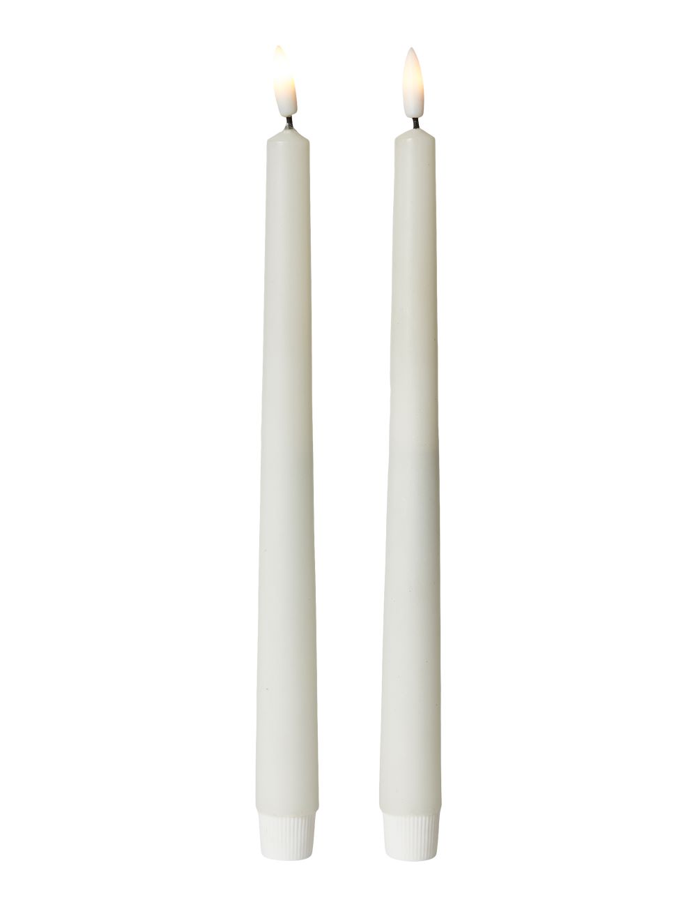 Led stagelys 28 cm. sæt med 2 stk. 3D hvid