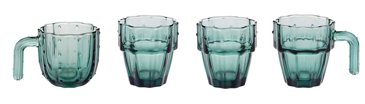 Drikkeglas kaktus 4 stk. stabelbare