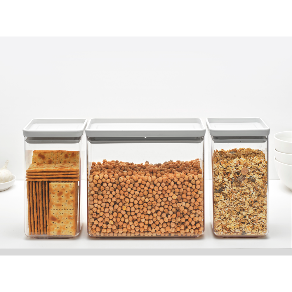 Brabantia Tasty+ Opbevaringssæt 3 dele 2 x 1,6L + 1 x 3,5L lysegrå