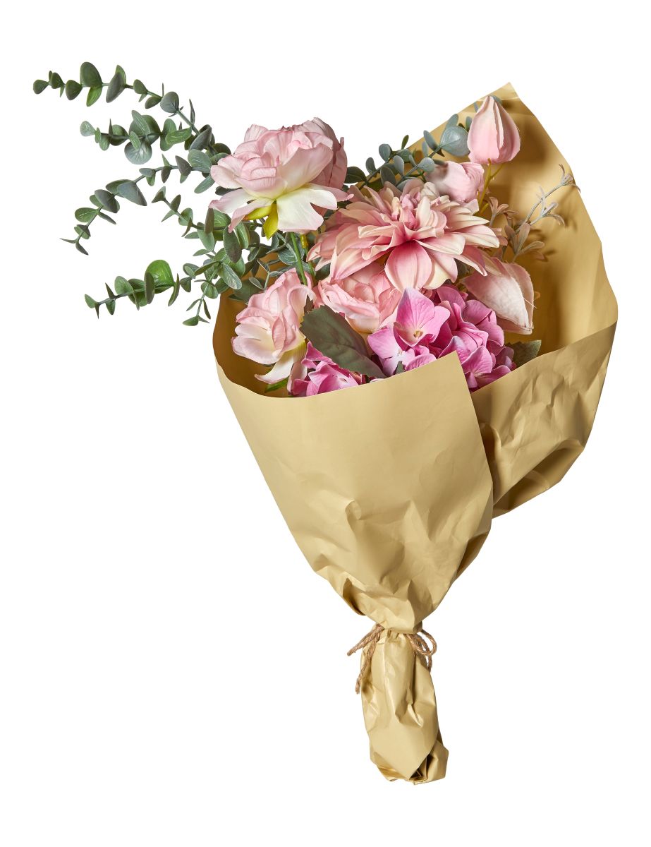 Buket Hortensia/rose 55 cm. pink