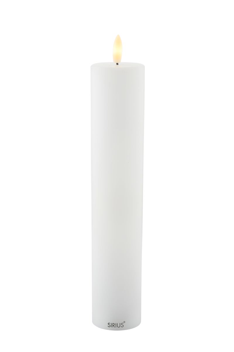 Sille Genopladelig LED bloklys Ø5XH25 cm. Hvid