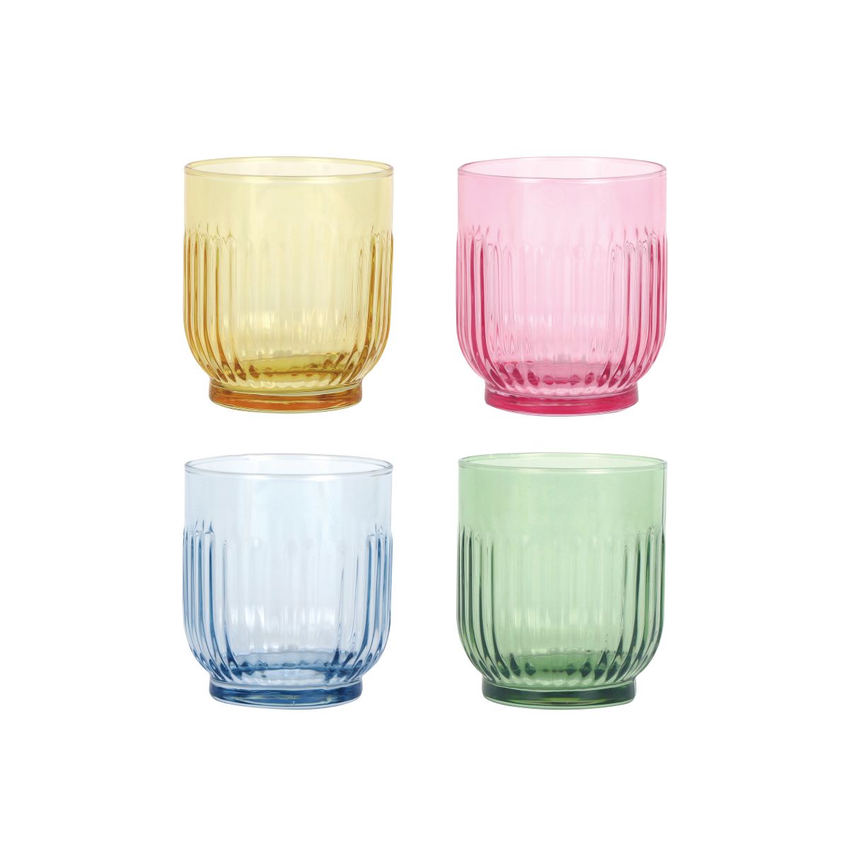 Groovy Drikkeglas 4 stk. 33 cl. multifarvet