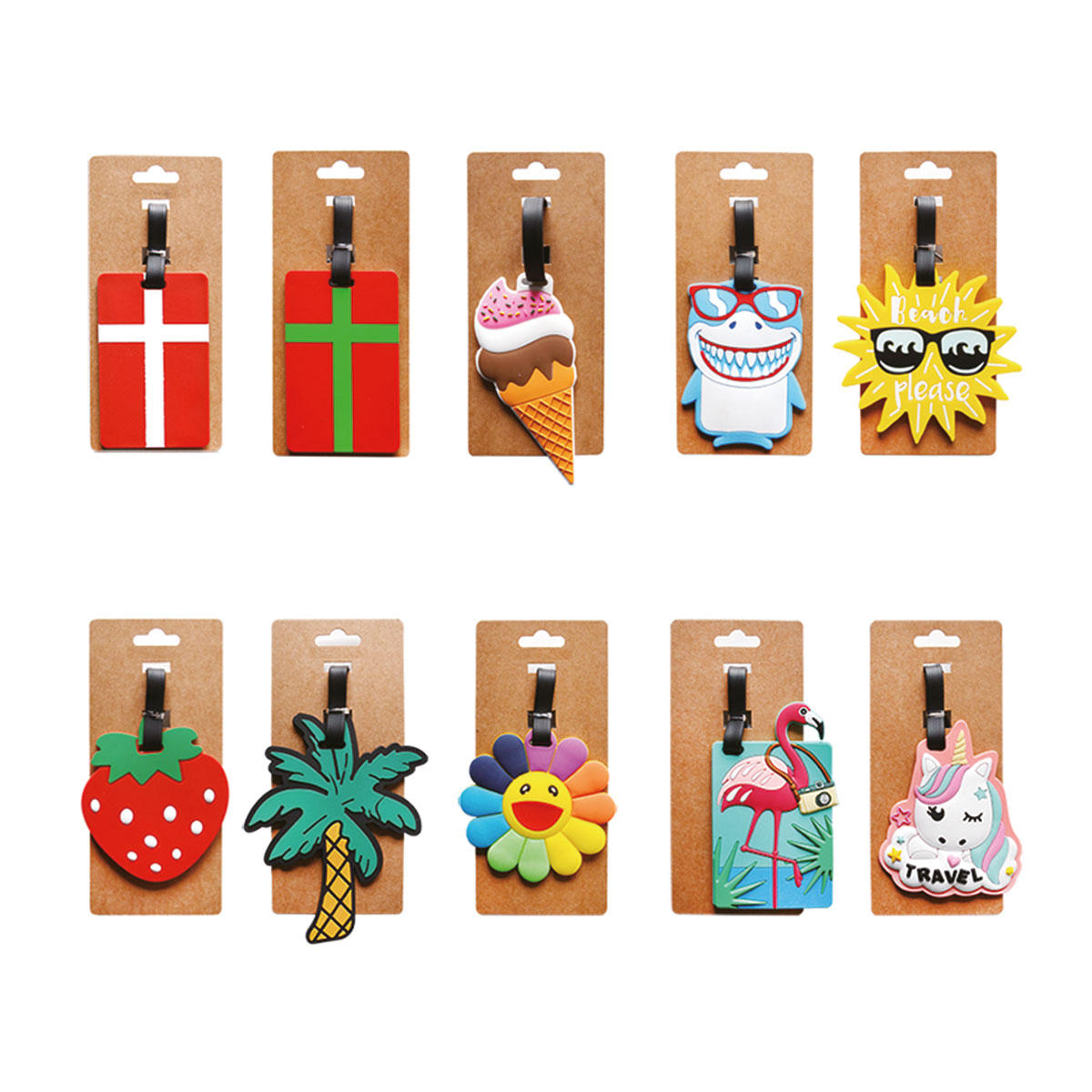 Bagagemærke assorteret farver