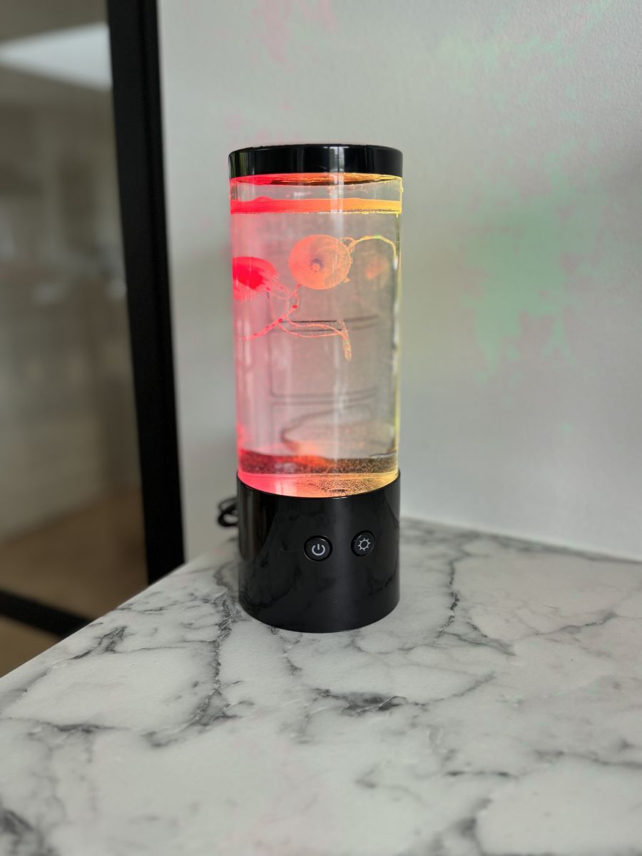 Jelly fish lampe 9x23 cm til batteri eller med USB