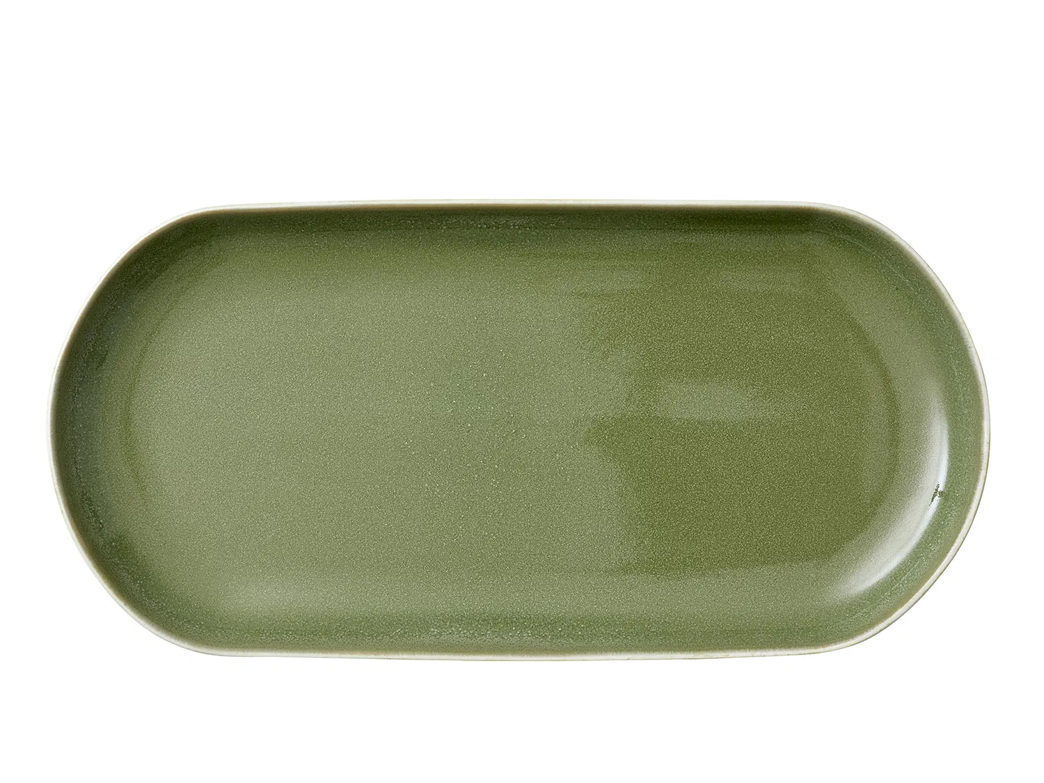 Studio Round North Serveringsfad 38x19 cm. hvid/blank grøn