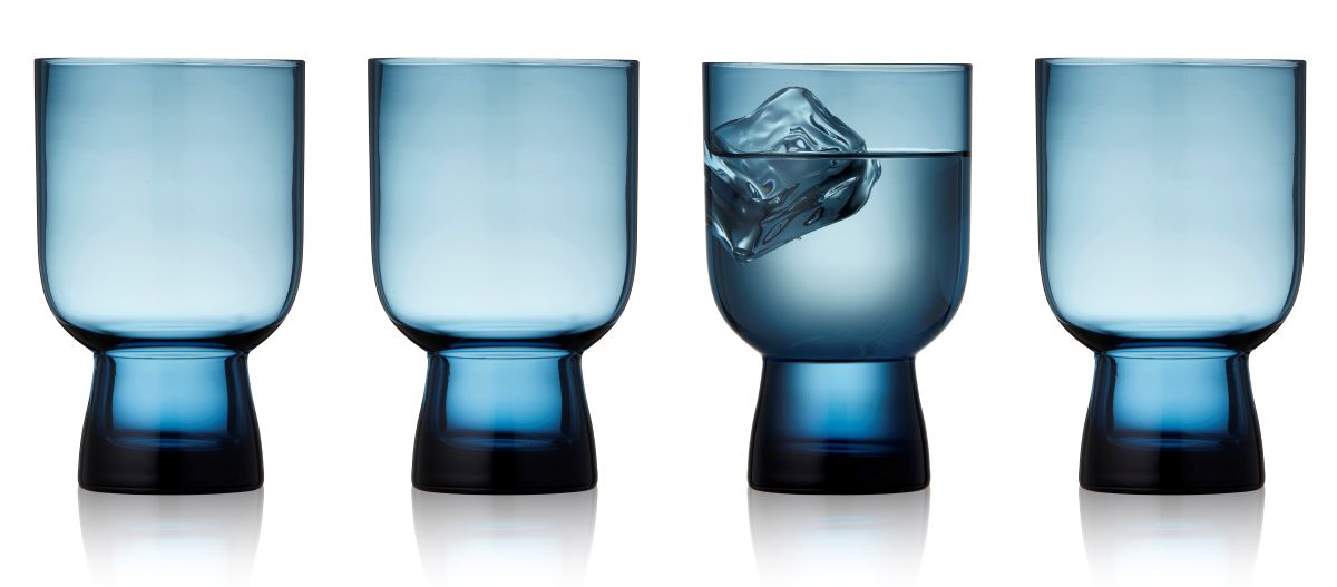 Lyngby Glas Sorrento Vandglas 30 cl. 4 stk. blå