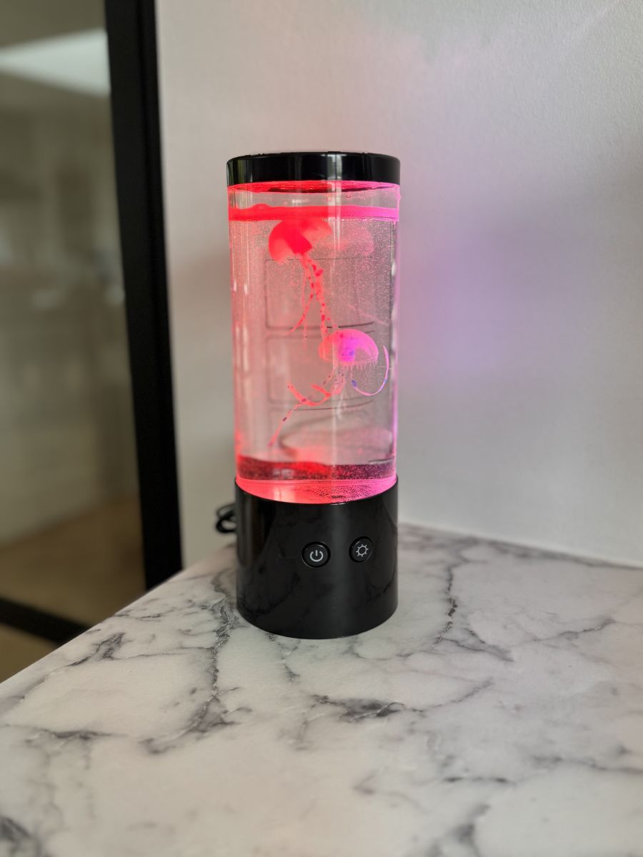 Jelly fish lampe 9x23 cm til batteri eller med USB