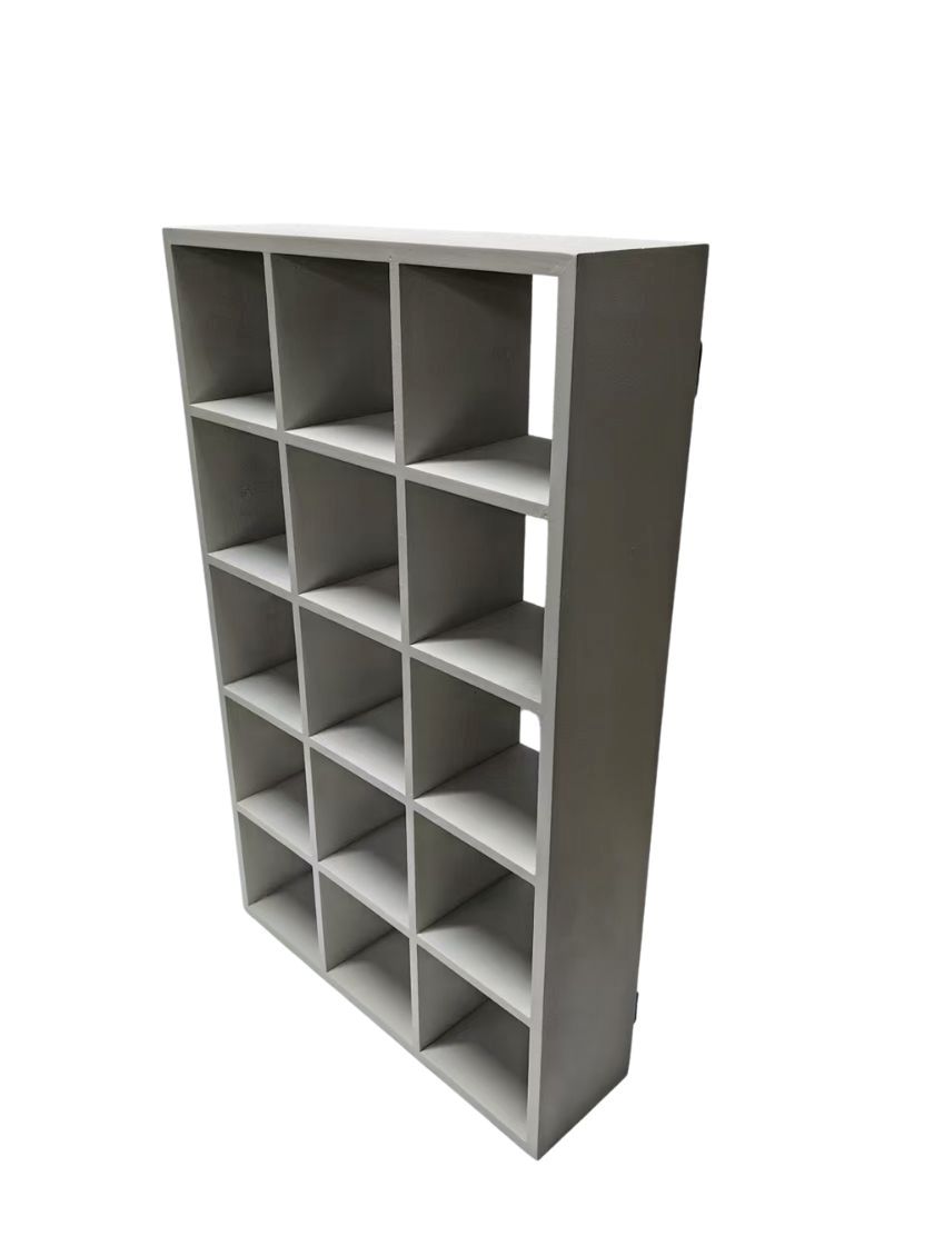 Da'core Reol til krus 66x12x41 cm 15 rum gummitræ sand