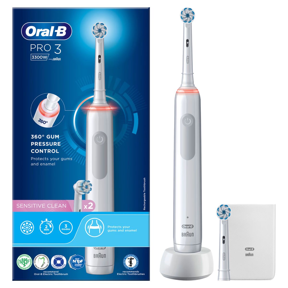 Oral B tandbørste Pro 3 3000 hvid
