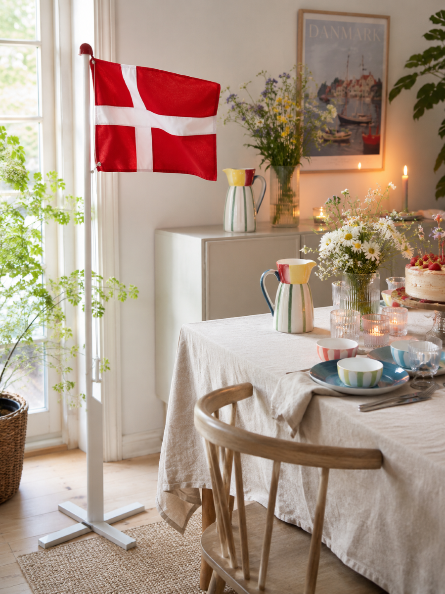 Gulvflag H170 cm i træ hvid