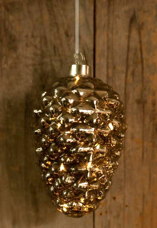 Da'core Kogle med stjerner 8 LED Ø9x15 cm glas