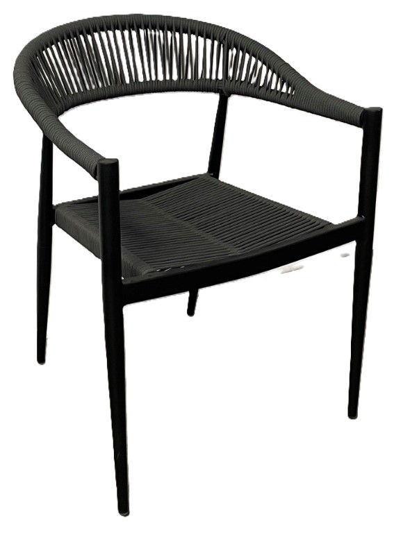 Kreta Stol med hynde sort/grå