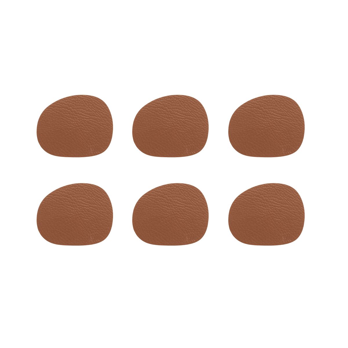 Raw coaster genbrugslæder 12,2x10 cm 6 stk. cinnamon brown