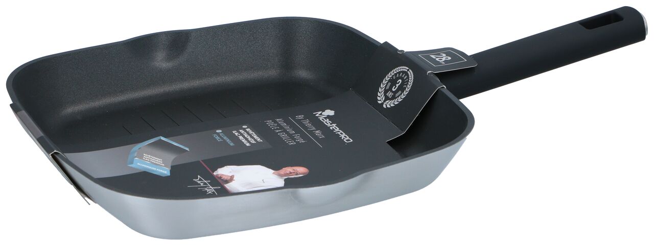 Grillpande 28x28 cm aluminium sort