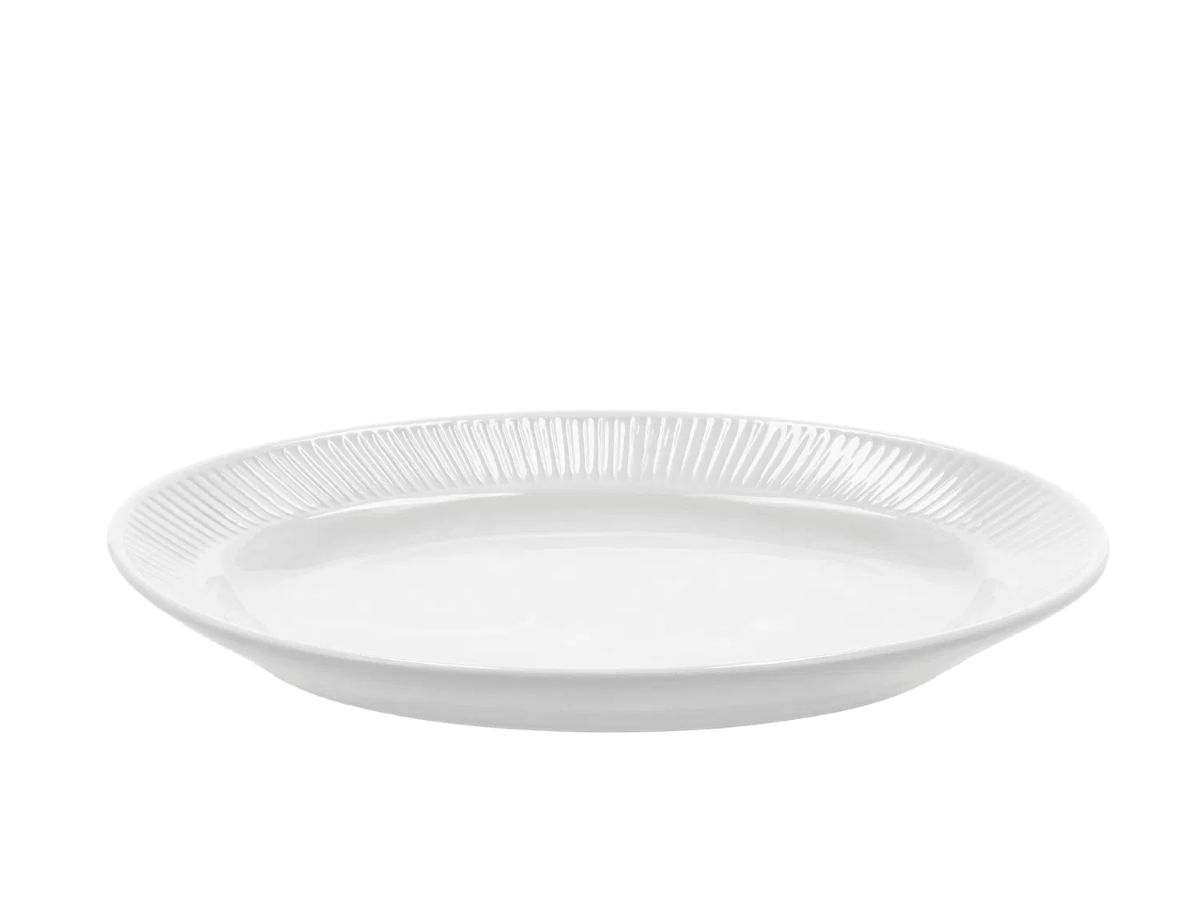 Pillivuyt Plissé serveringsfad 28x19 cm. hvid