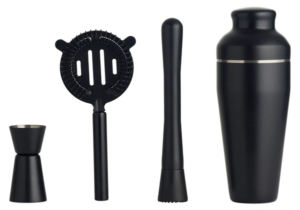 Cocktailshaker-sæt 4 dele sort