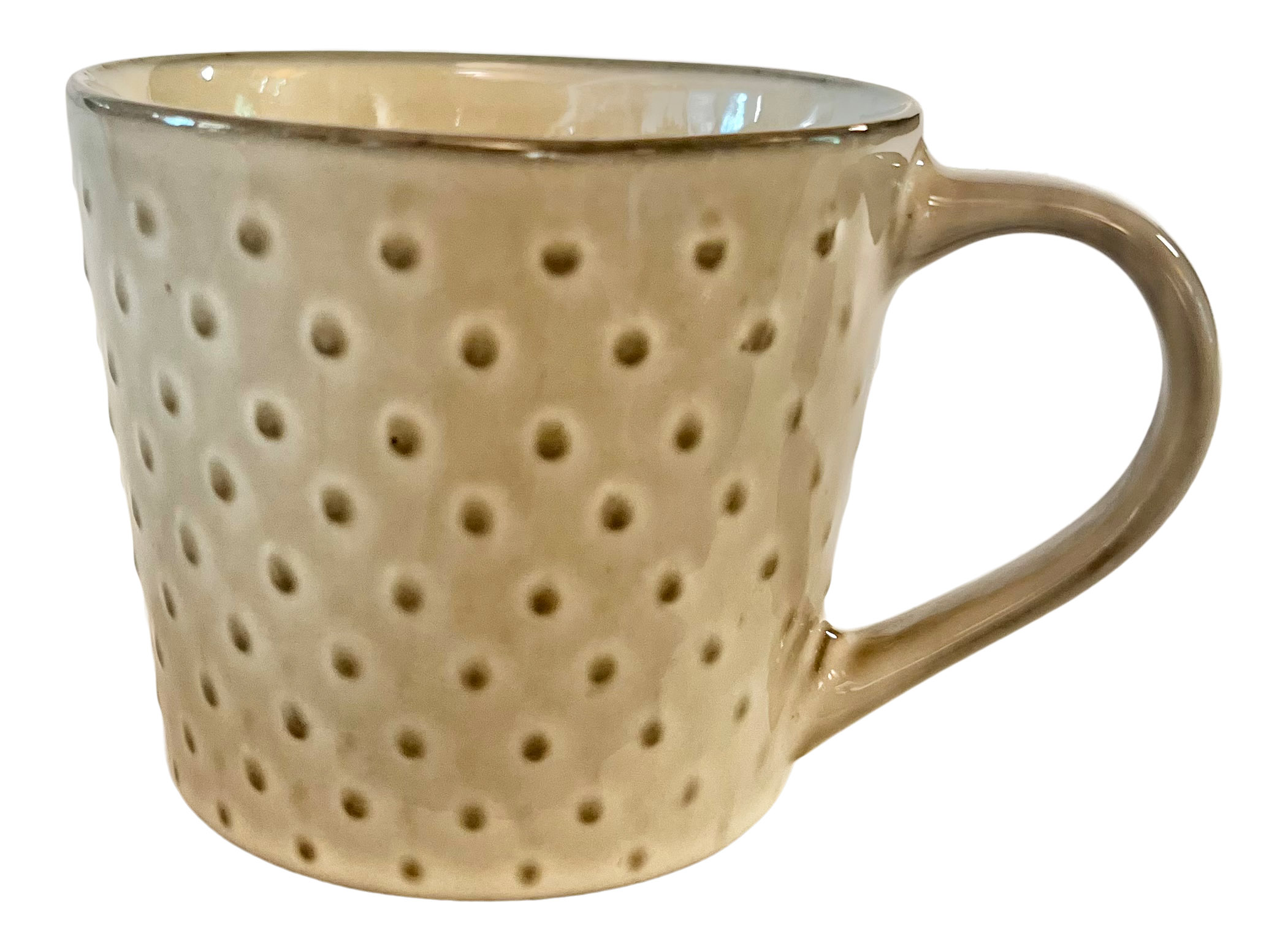Krus Dots 360 ml. i stentøj - sand